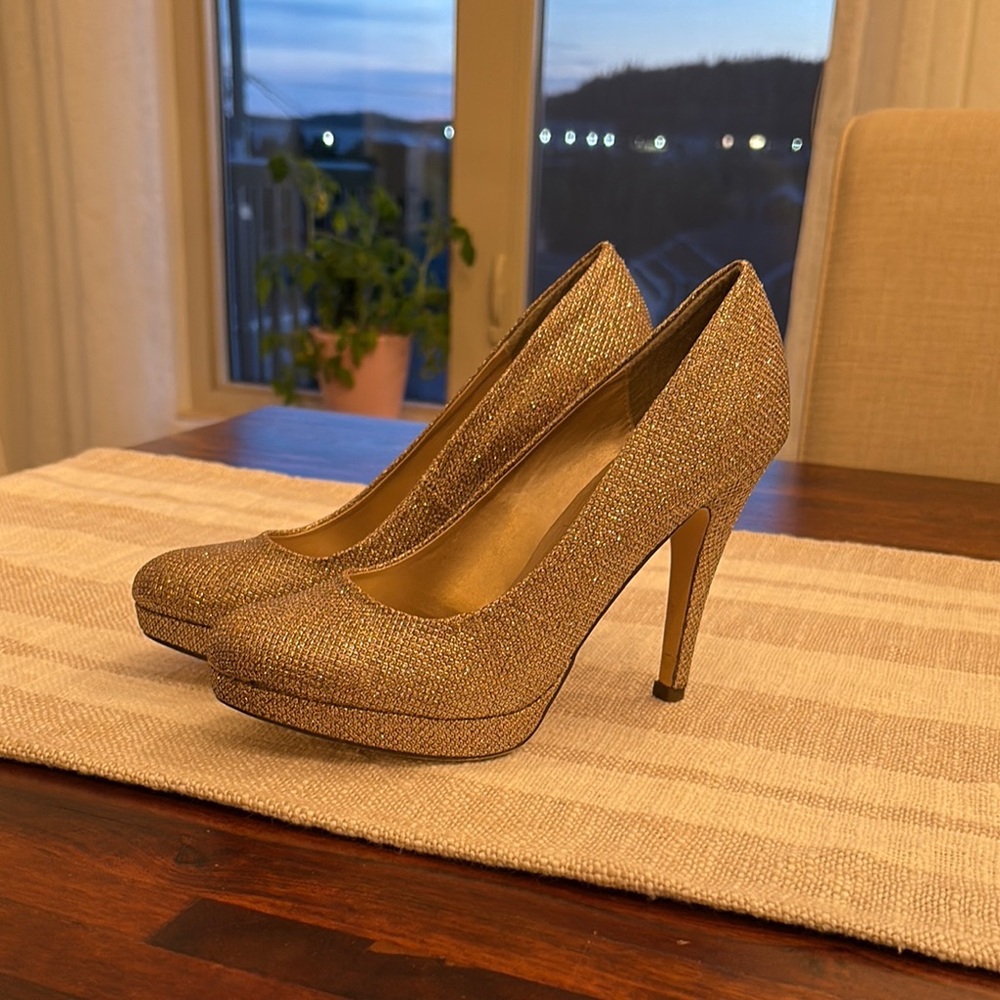 Call It Spring Gold Heels with Stiletto Design